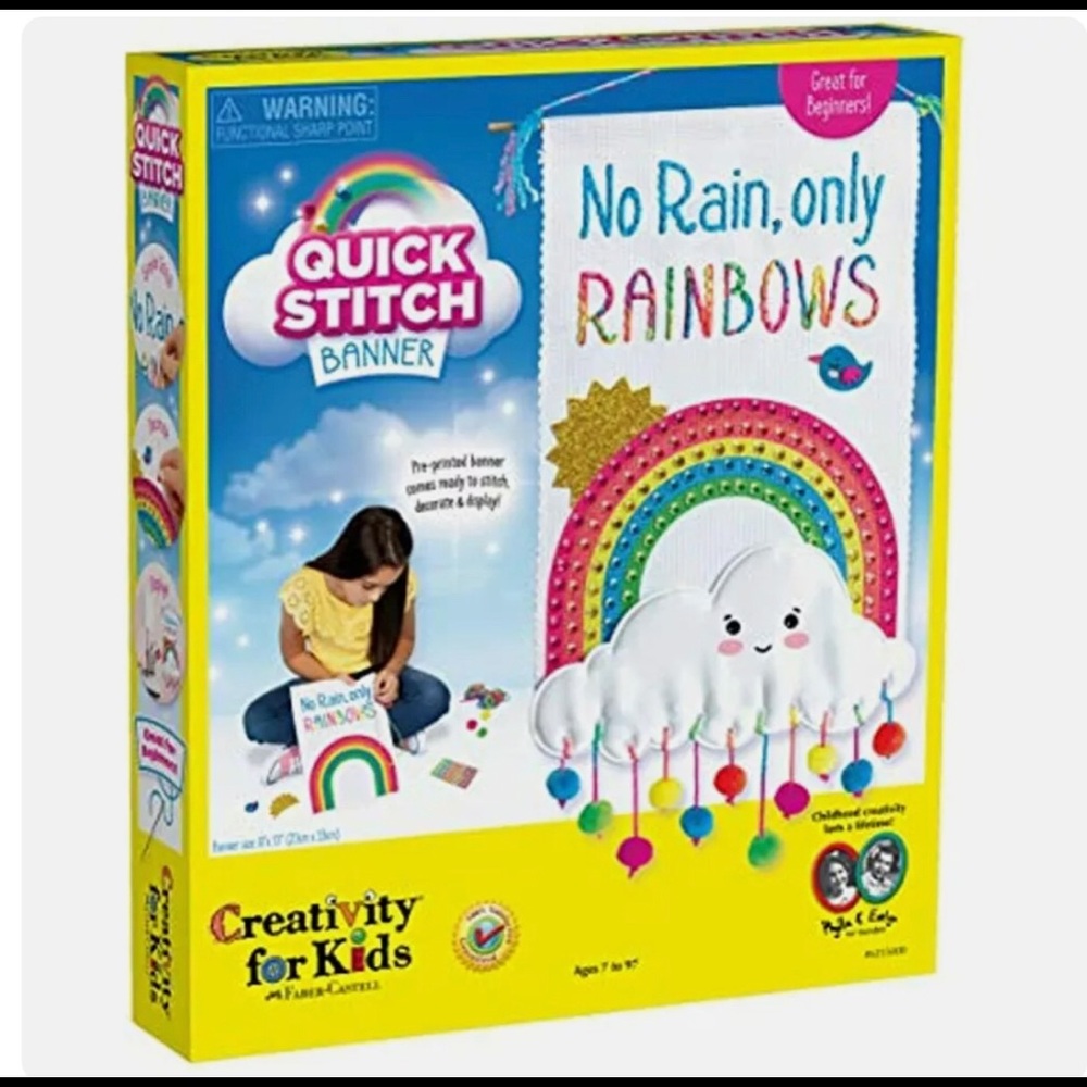 Quick Stitch Banner NEW unopened 9”x13” Rainbow